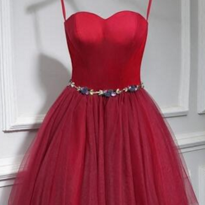Cute Homecoming Dress,tulle Homecoming Dress,red..