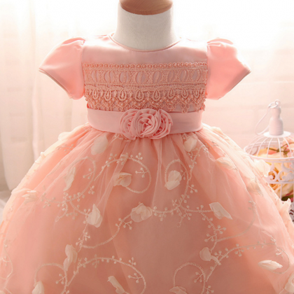 Baby Baptism Dress Pearls Infant Princess Dresses..