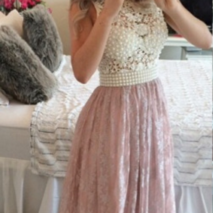 Pink Evening Gowns,lace Formal Dresses,prom..