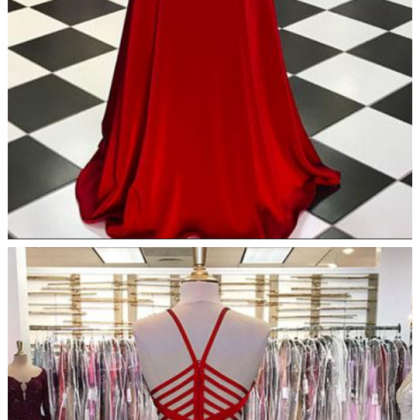 Simple Two Pieces Burgundy Long Prom Dress,..