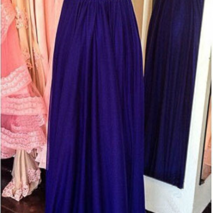Cap Sleeve Prom Dress, Royal Blue Prom Dress, Prom..