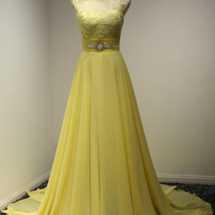  Yellow Prom Dresses, A Line Evenin..