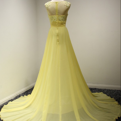  Yellow Prom Dresses, A Line Evenin..