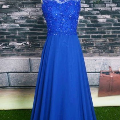 Cap Sleeve Prom Dress,royal Blue Prom..
