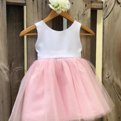 Pink Flower Girl Dress, Pink And White Flower Girl..