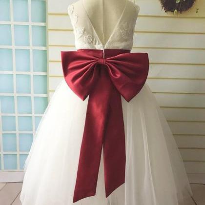 Lace Tulle Flower Girl Dress, Wedding Girl Dress,..