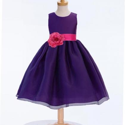 Purple Flower Girl Dress, Organza Purple Dresses,..