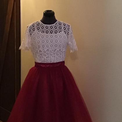 Burgundy Tulle Skirt;bridesmaid Tulle Skirt;rustic..