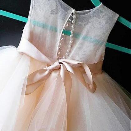 Princess Scoop Tulle Flower Girl Dress With..