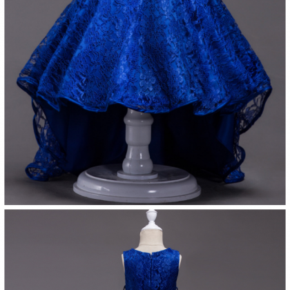 Flower Girls Dresses, Royal Blue Lace Wedding..