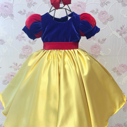 Cute Snow White Kids Pageant Gowns Flower Girl..