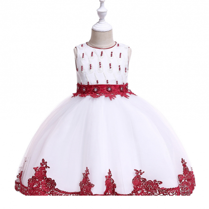 Lace Flower Girl Dress Princess Wedding Dance..