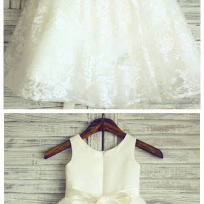 Real Flower Girl Dresses With Sashes Communion..