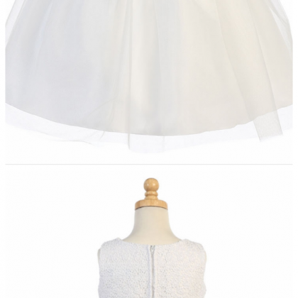 White Crochet Lace & Tulle Dress