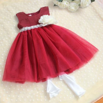 Fashion Red Dress Skirt Children Princess Dress..