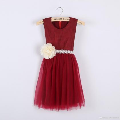 Fashion Red Dress Skirt Children Princess Dress..