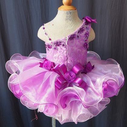 Lovely 2015 Purple Cupcake Girls Pageant Dresses..