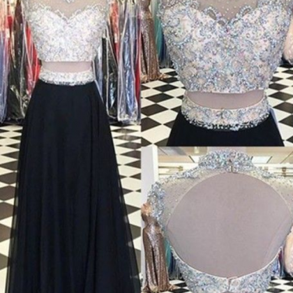 Prom Dress,two Piece Prom Dresses,long Evening..