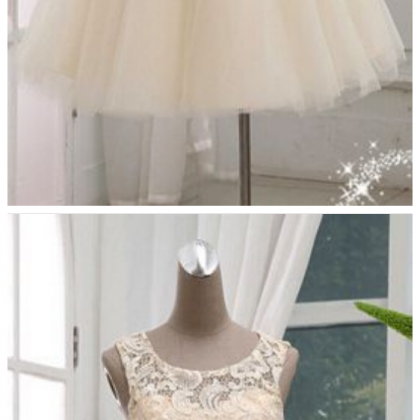 Lace Party Dress,illusion Prom Dress,bowknot Prom..