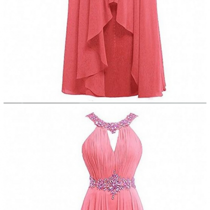 Women's Long Scoop Prom Gowns Beaded..