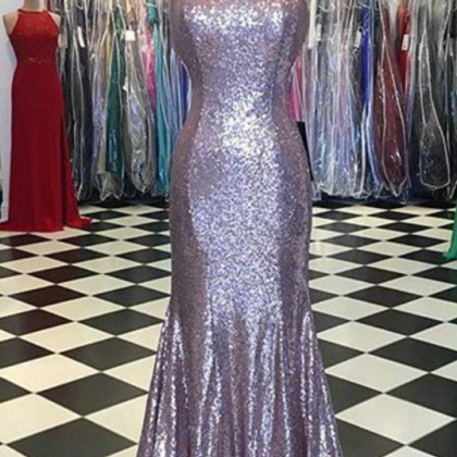 Sparkly Mermaid Prom Dresses With Halter Sequins..