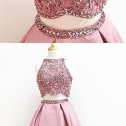 Two Piece Blush Pink Long Prom Dress, Gorgeous..