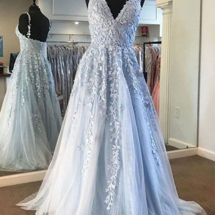 Sassy Wedding Cinderella Blue Prom Dresses