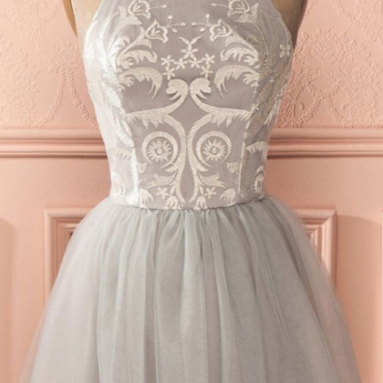 Sleeveless Silver Prom Homecoming Dresses Distinct..