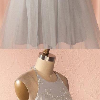 Sleeveless Silver Prom Homecoming Dresses Distinct..