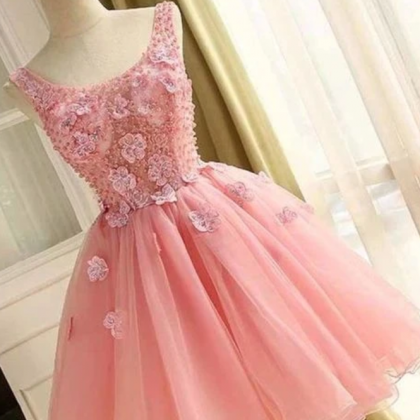 A Line Scoop Homecoming Dresses Tulle With..