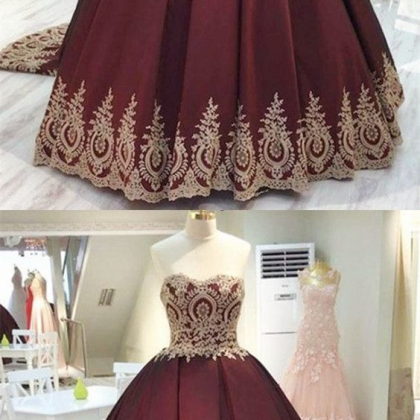 Vintage Gold Lace Appliques Wedding Dresses,..