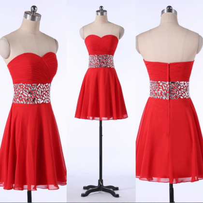 Fashion Red Prom Dresses,sweetheart Homecoming..
