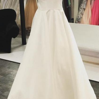Princess V Neck White Long Prom Dress
