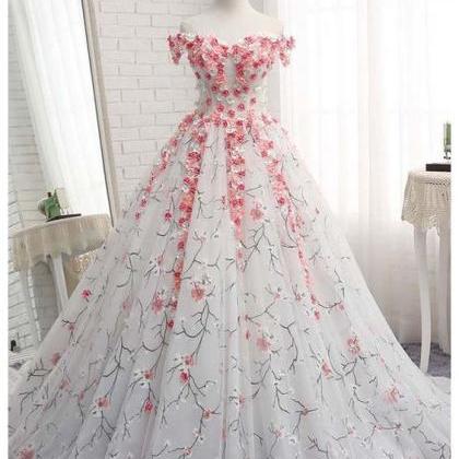 Ball Gowns Off-the-shoulder Prom Dresses With..