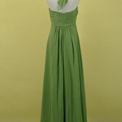 Green Prom Dress Evening Dress, A-line Halter..