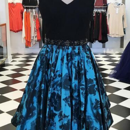 Floral Print Ball Gown Homecoming Dresses 2018 V..
