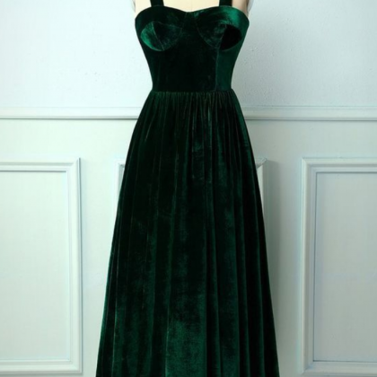 Dark Green Velvet Dress