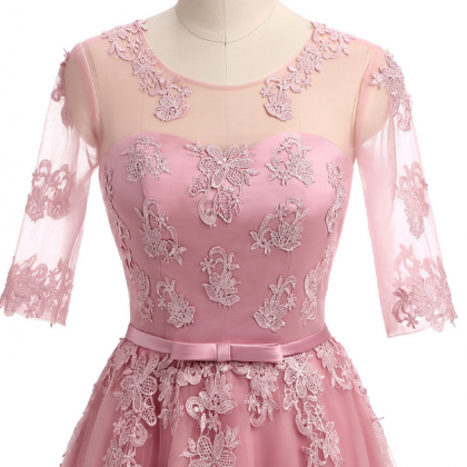 Semi-sleeve Tulle Embroidery Dress With A Nice,..
