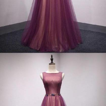 Prom Dresses Simple, Long Tulle Prom Dresses..