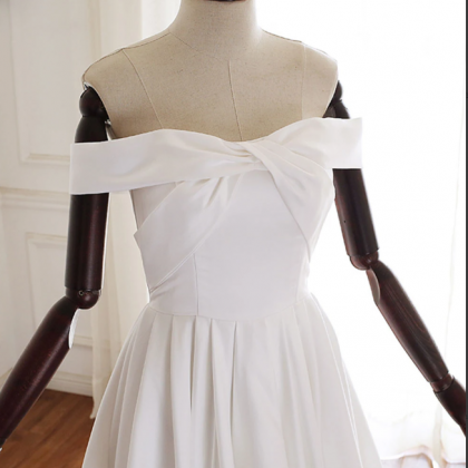 Simple Off Shoulder Long Prom Dress Evening Dress