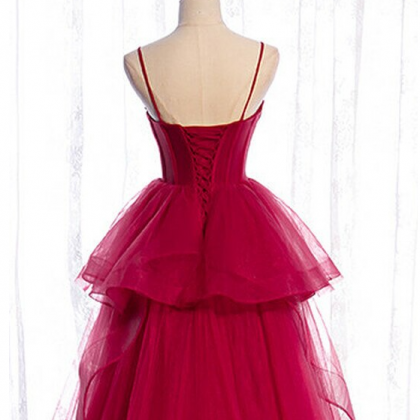 Women's Tulle Spaghetti Straps Formal Evening Dress Y896