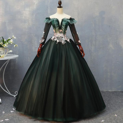 Vintage Banquet Dress Palace Style Prom Dress Long..