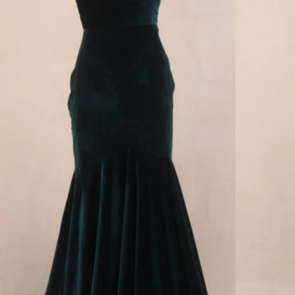 Velvet Bridesmaid Dress Green,2021 Mermaid Prom..