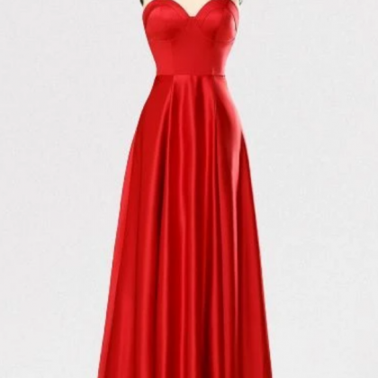 Sweetheart A-line Red Long Prom Dress