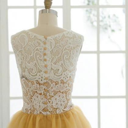 Custom Made Lace Tulle Bridesmaid Dress Prom Dress..