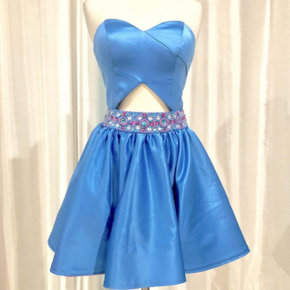 Sweetheart Short Blue Homecoming Dress