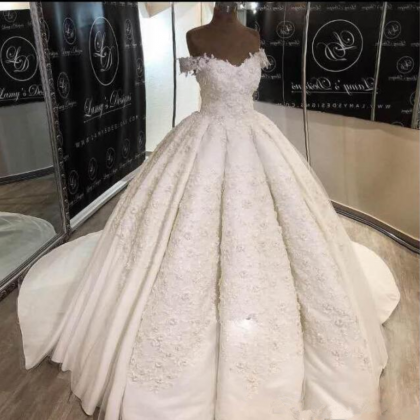 Ball Gown Wedding Dresses Off The Shoulder Lace..