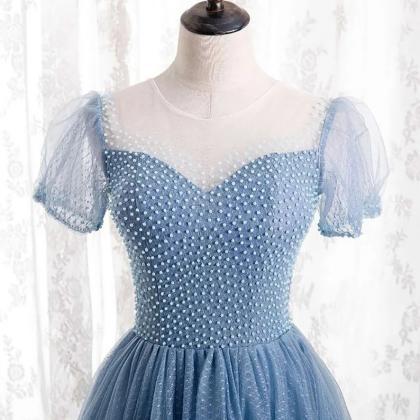 ! Prom Dress Decorated With Pearls For Womenprom..