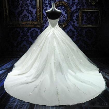 New Ball Gown Crystals Princess Wed..
