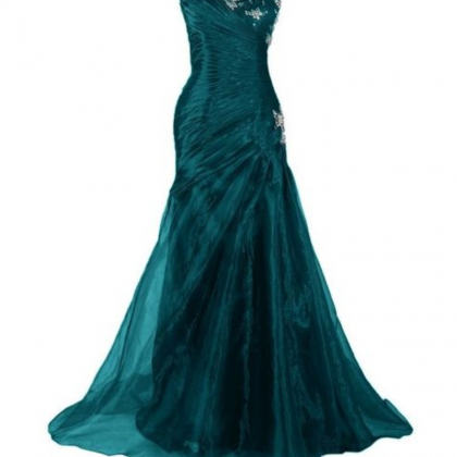 Custom Made Charming Dark Green Lace Prom Dress,..